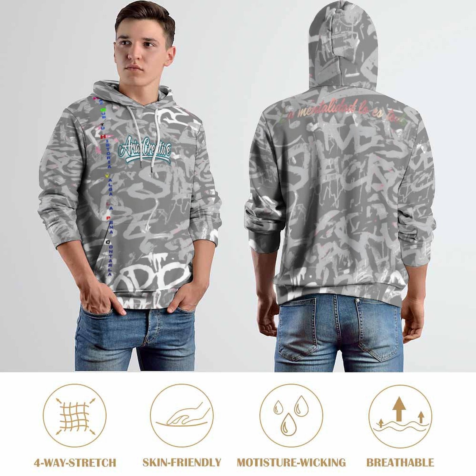 Sudadera con capucha Urban Luxury Edition de AriasCreative, estilo streetwear premium en color oscuro y diseño moderno.
