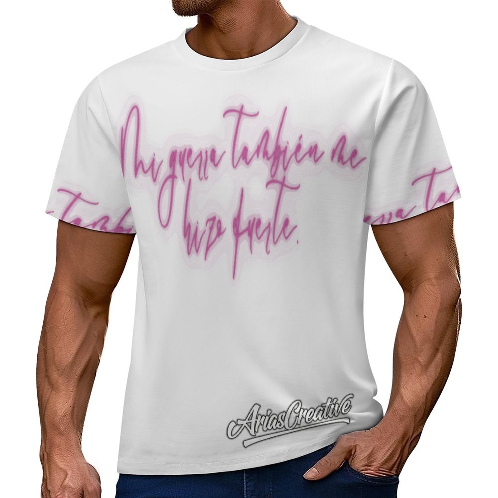 Camiseta AriasCreative Rosa – Streetwear Premium con Frase Motivadora