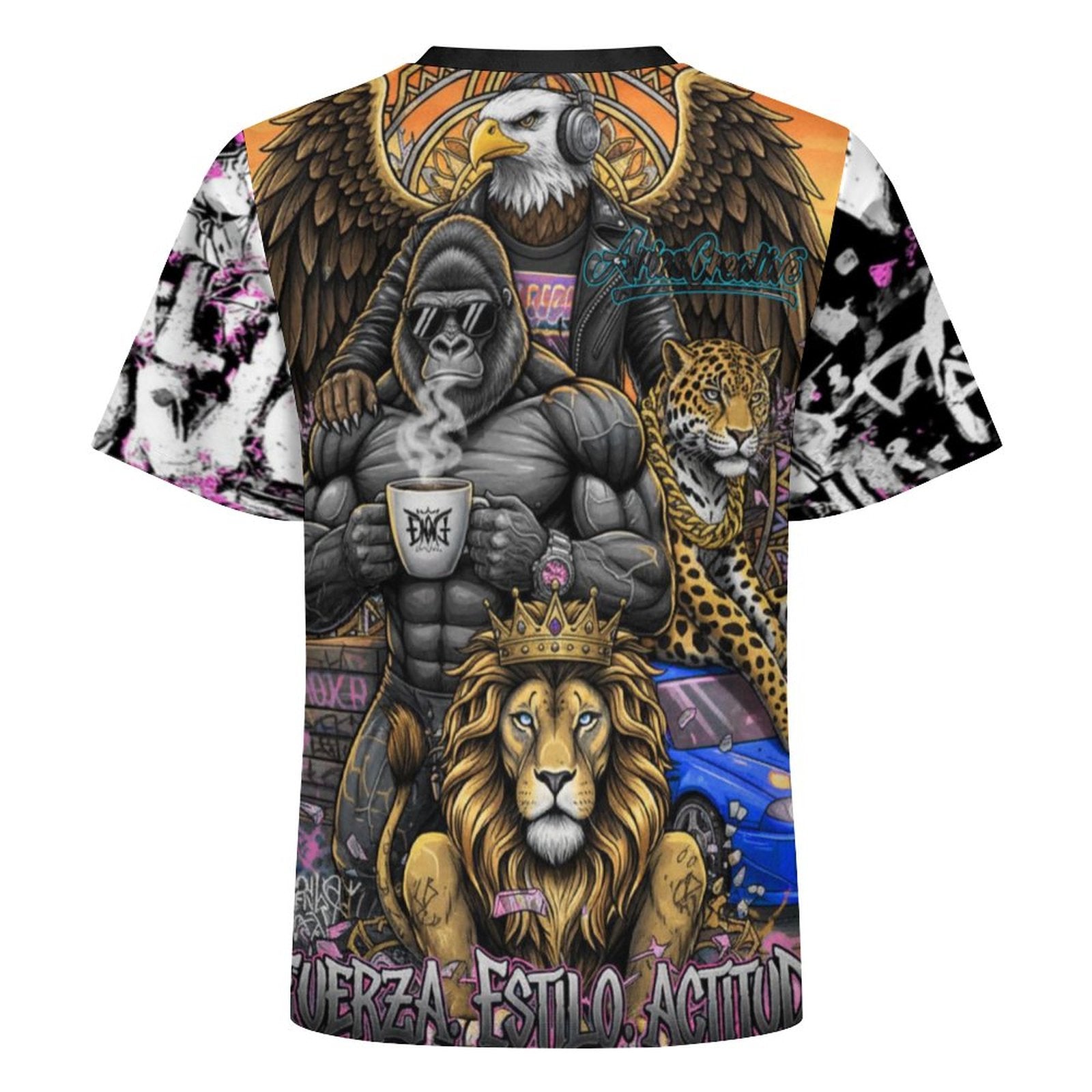 Camiseta Élite 4 Espíritus Rosa y Negro | AriasCreative™