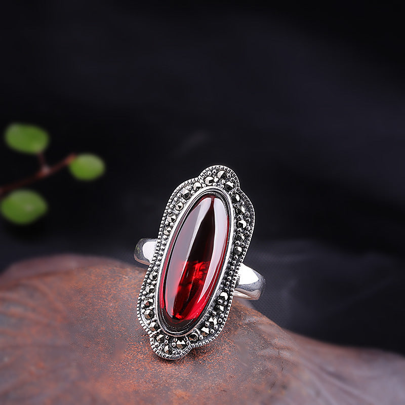 Anillo Ajustable de Plata con Piedra Azul Corte Personalizado para Mujer – Elegante y Moda - ariascreative