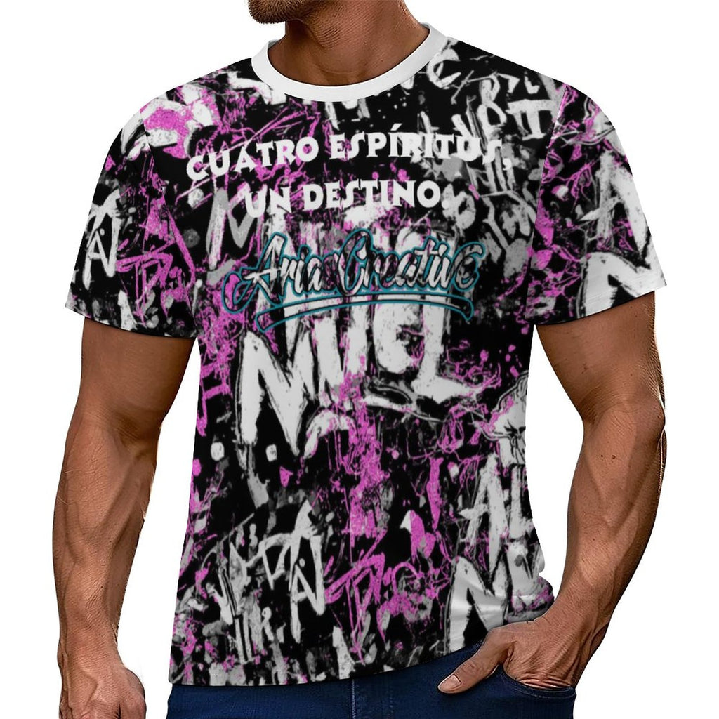 Camiseta Élite 4 Espíritus Rosa y Negro | AriasCreative™