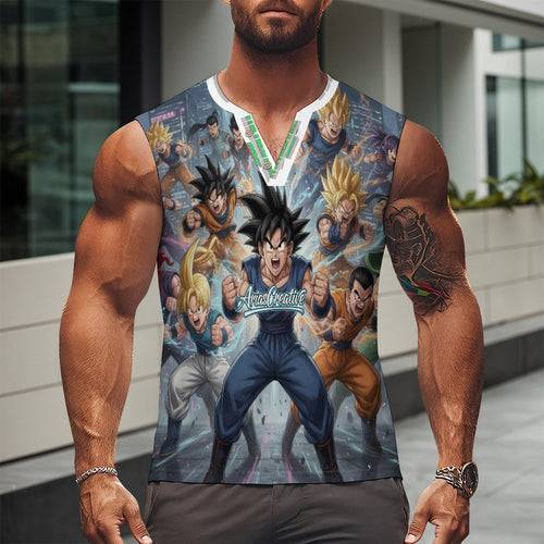 Camiseta Anime Premium Henley – "Mentalidad con Costuras" by Ariascreative - ariascreative
