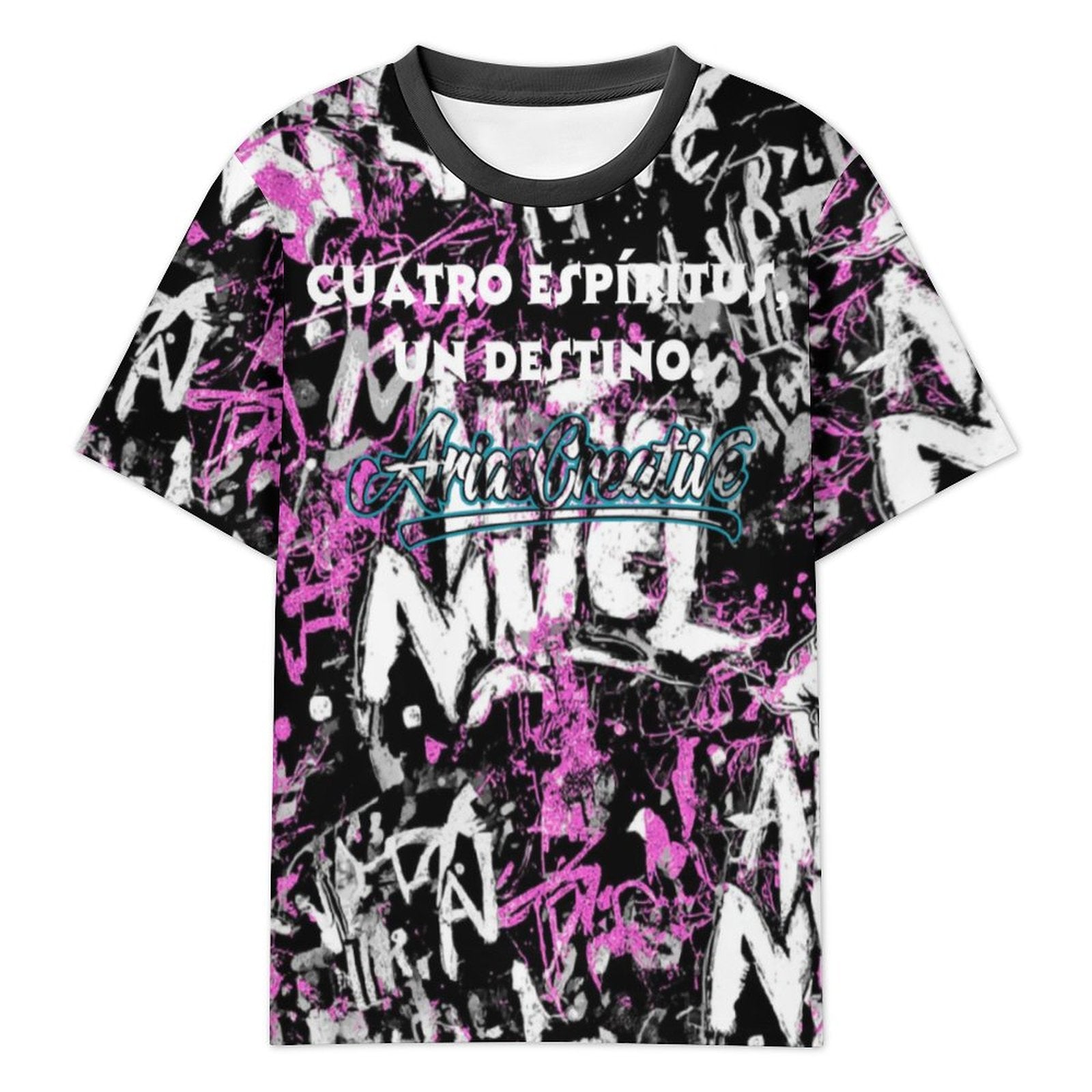 Camiseta Élite 4 Espíritus Rosa y Negro | AriasCreative™