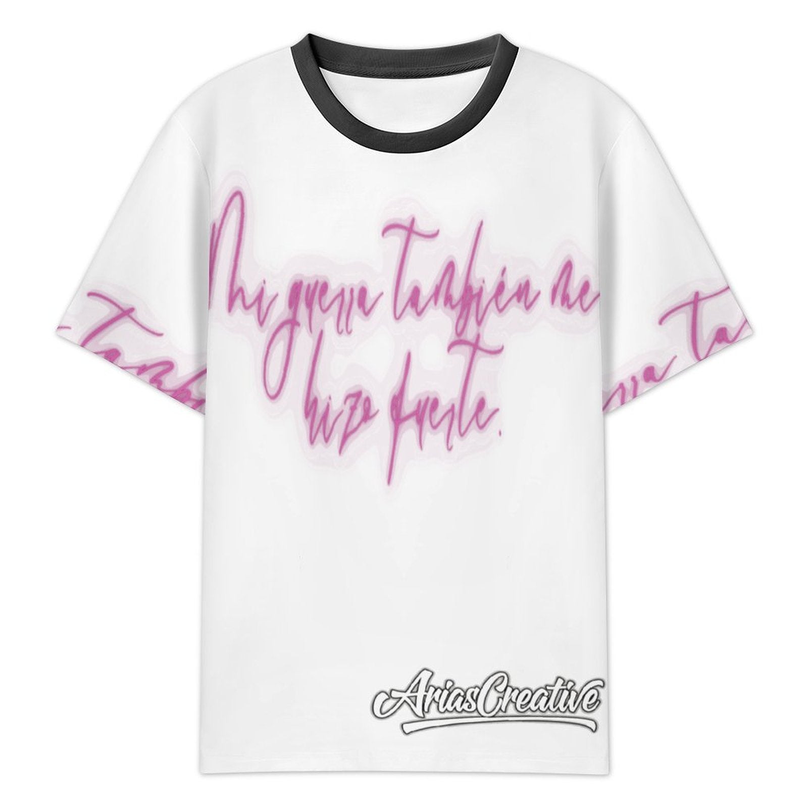 Camiseta AriasCreative Rosa – Streetwear Premium con Frase Motivadora