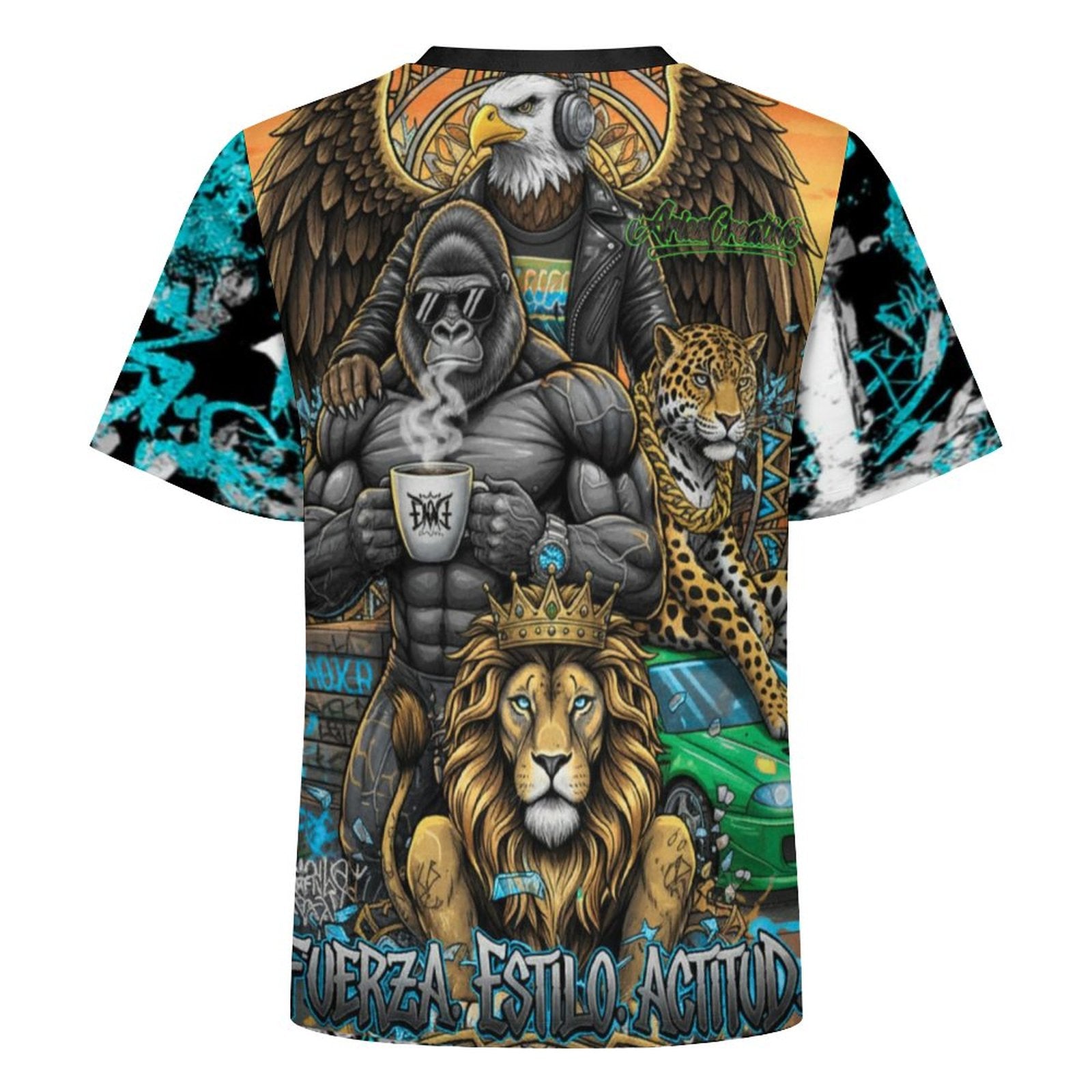 Camiseta Élite 4 Espíritus Azul y Negro | AriasCreative™