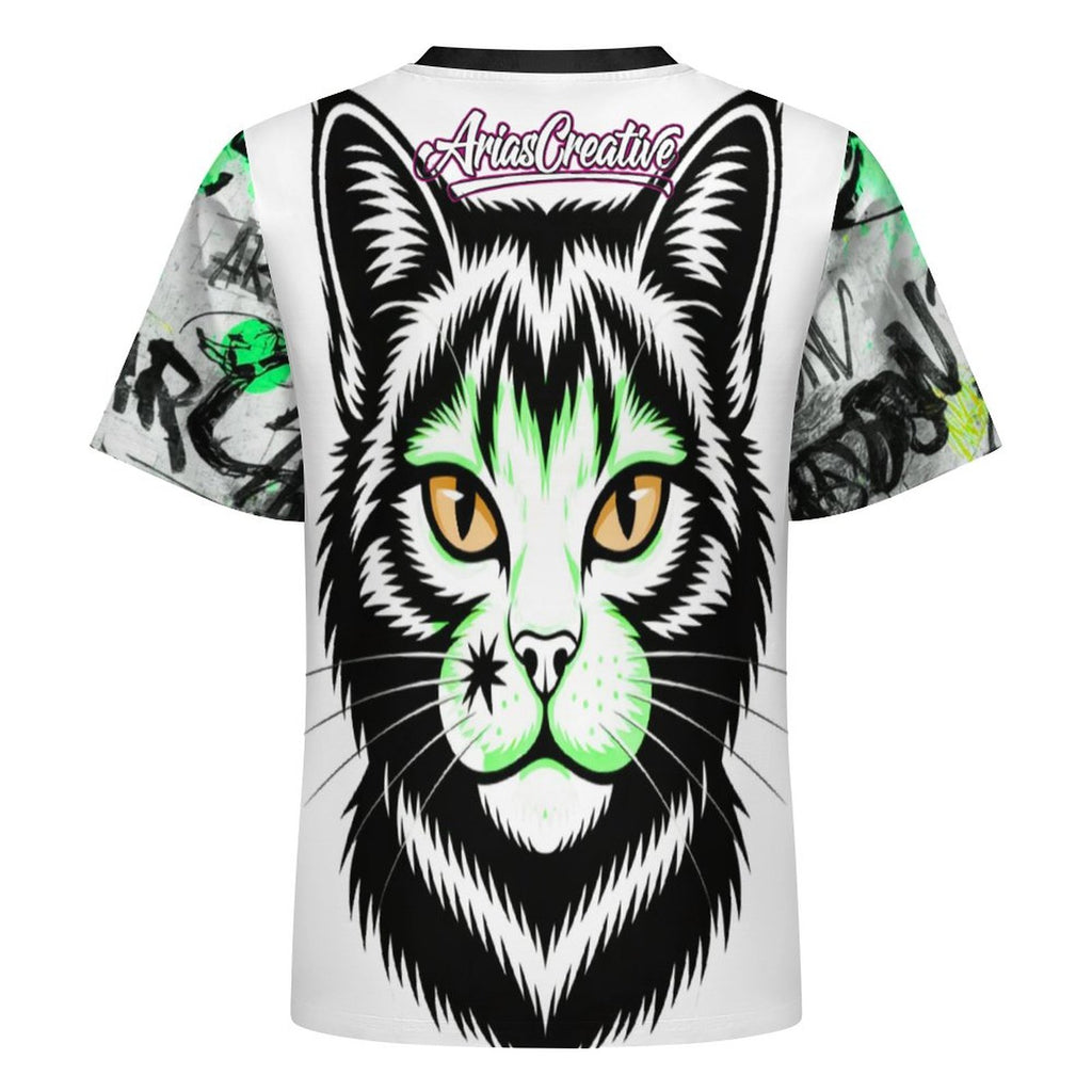 Camiseta casual de manga corta verde de AriasCreative™ para hombre, estilo streetwear de la marca peaprint.