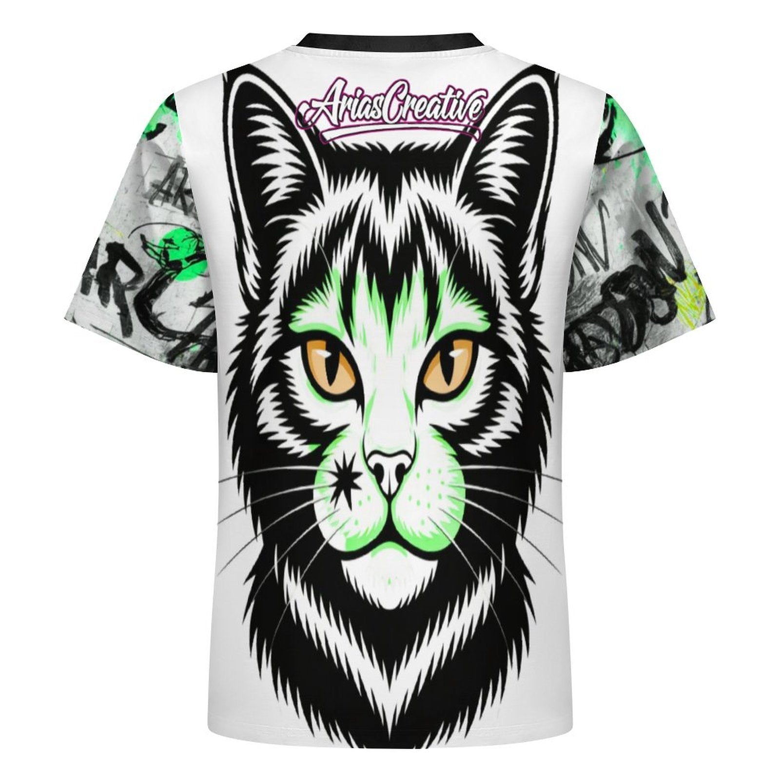 Camiseta casual de manga corta verde de AriasCreative™ para hombre, estilo streetwear de la marca peaprint.
