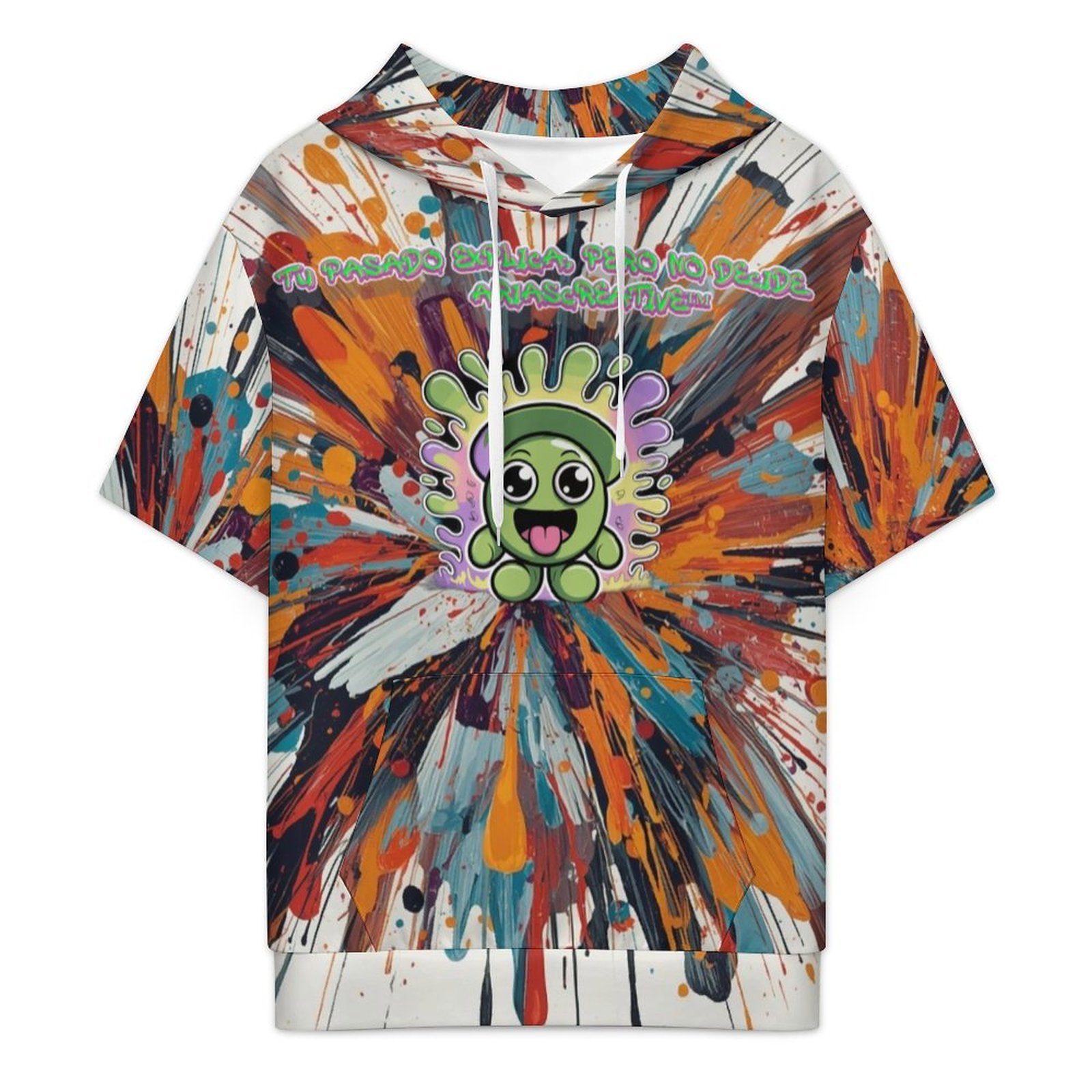 Sudadera manga corta 220gsm AriasCreative™ con diseño All-Over Print neon. - ariascreative