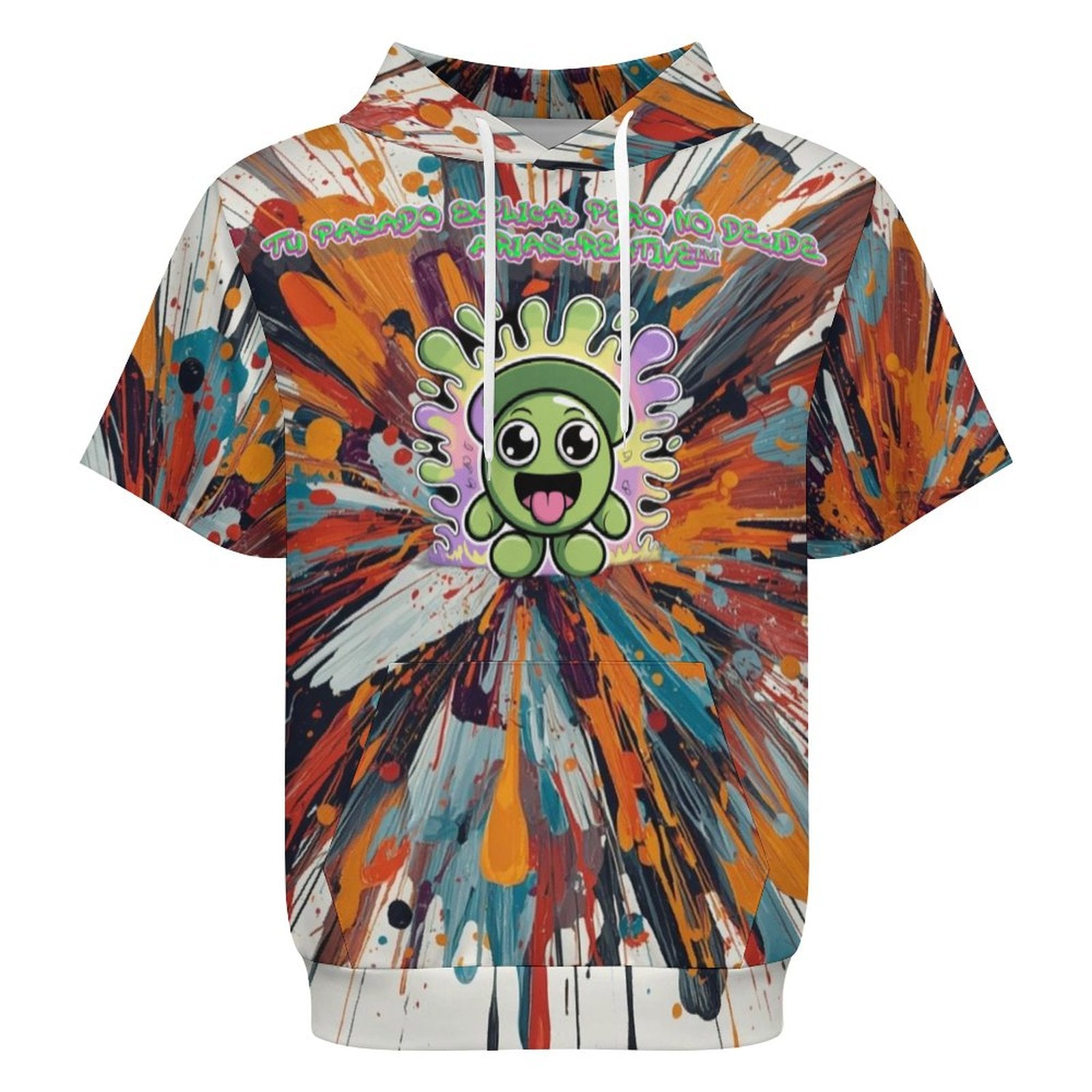 Sudadera manga corta 220gsm AriasCreative™ con diseño All-Over Print neon. - ariascreative
