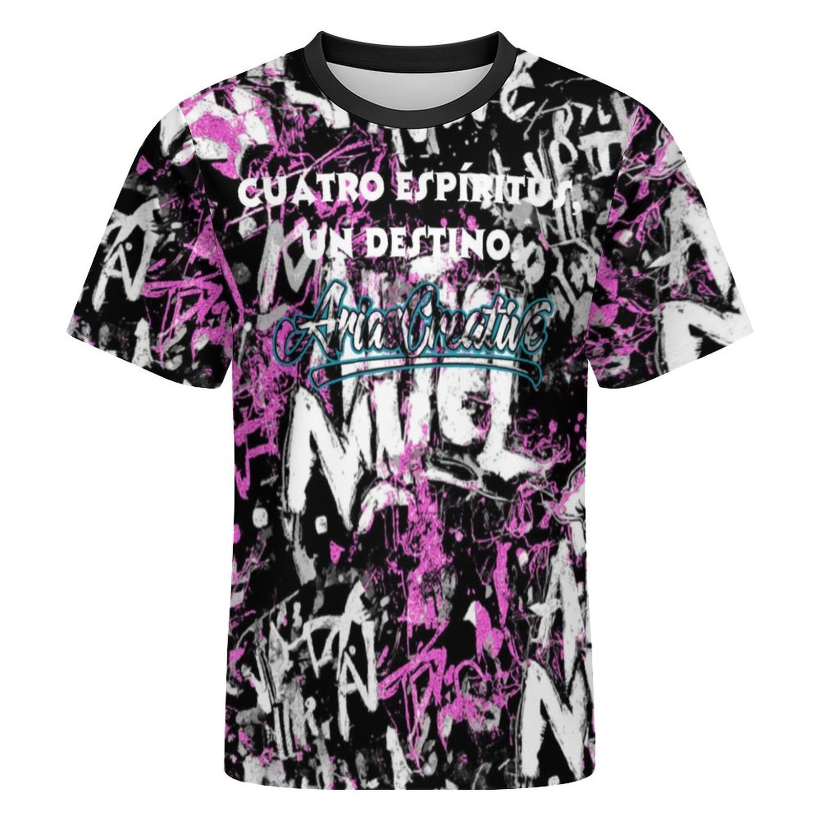 Camiseta Élite 4 Espíritus Rosa y Negro | AriasCreative™