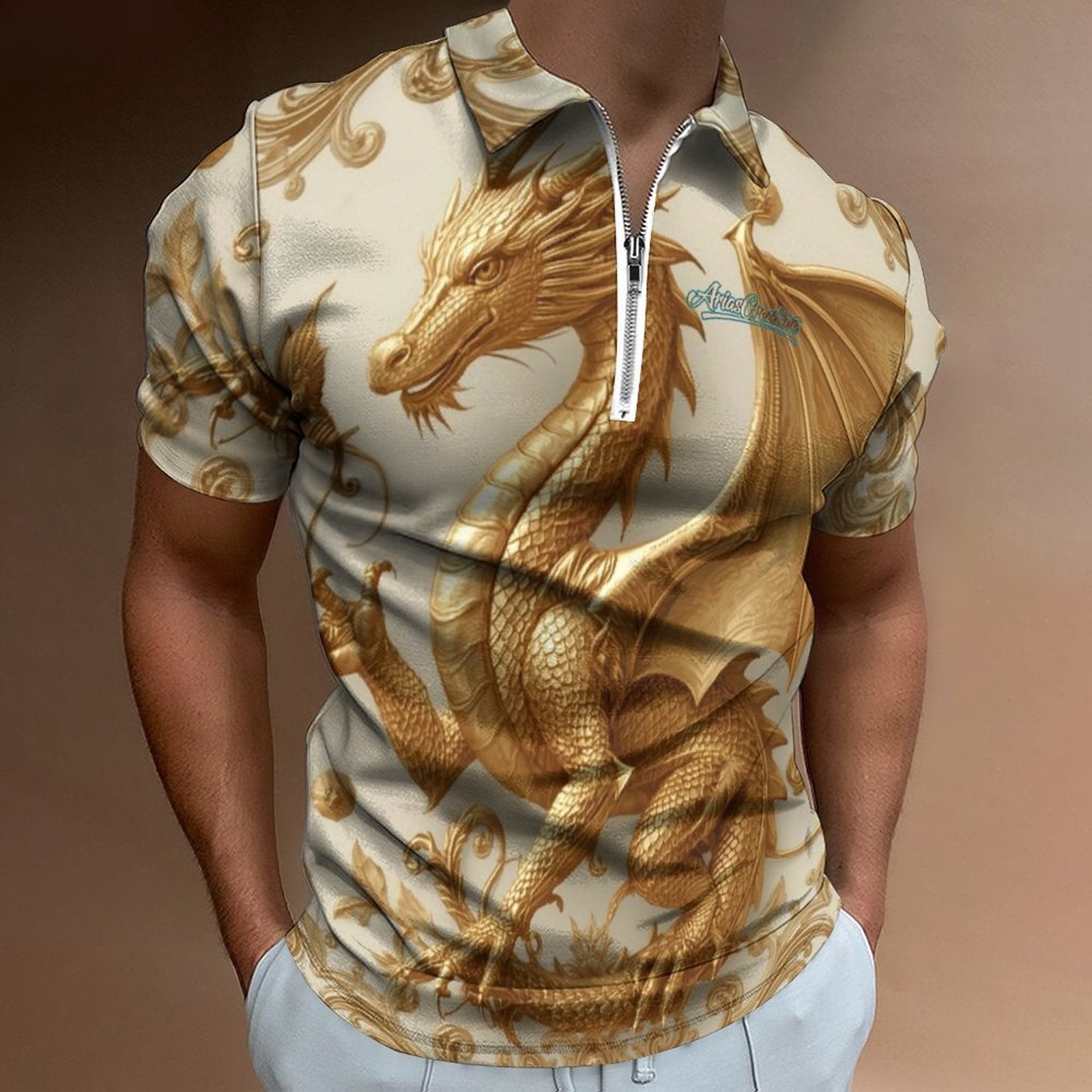 Polo Premium Golden Baroque Dragon – Edición Exclusiva AriasCreative