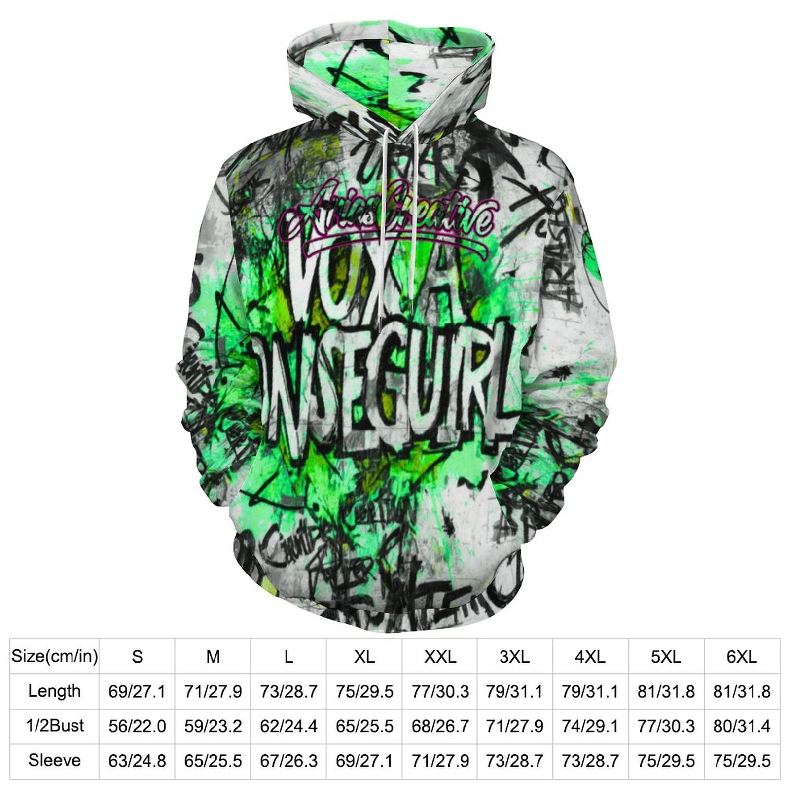 Sudadera con capucha verde para hombre de AriasCreative™ con diseño all-over print y estilo streetwear premium.