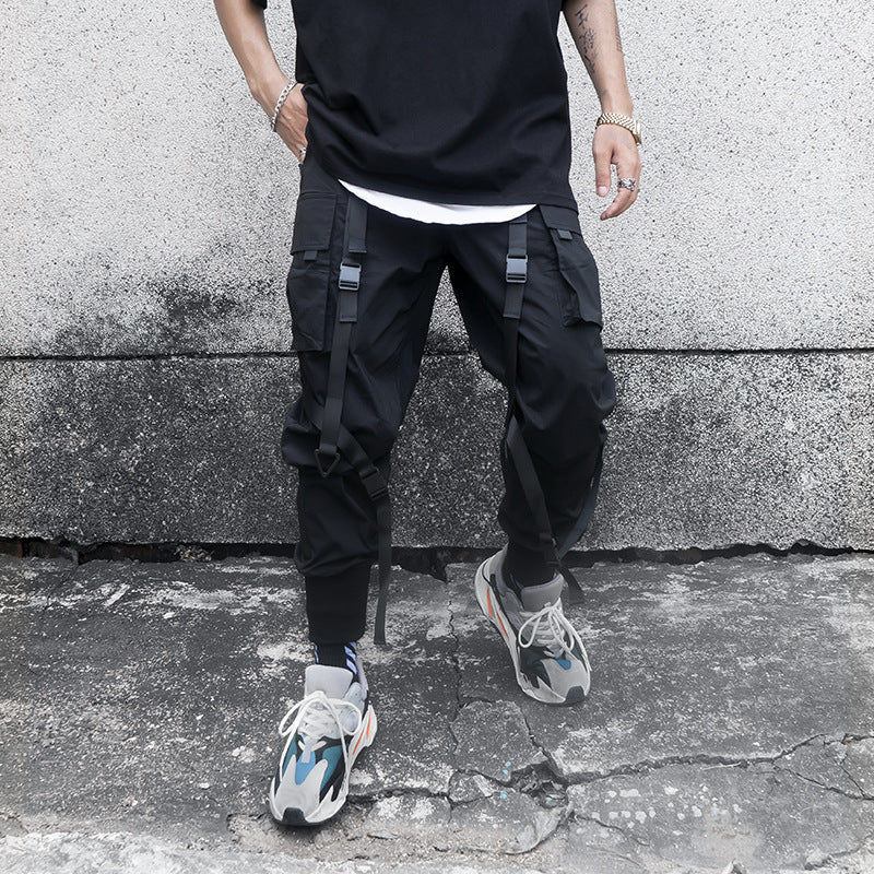 Pantalones cargo jogger para hombre AriasCreative, estilo urbano, con bolsillos laterales y ajuste cómodo en color oscuro