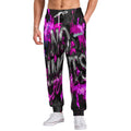 Pantalón jogger streetwear AriasCreative en rosa, negro y gris, con diseño all-over print y ajuste cómodo para hombre.