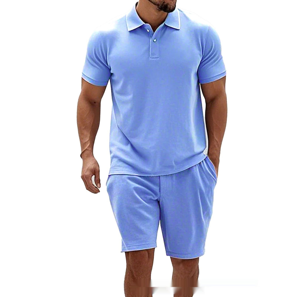 Conjunto de ropa de verano para hombre de AriasCreative, camiseta de rayas ajustada y pantalón corto.