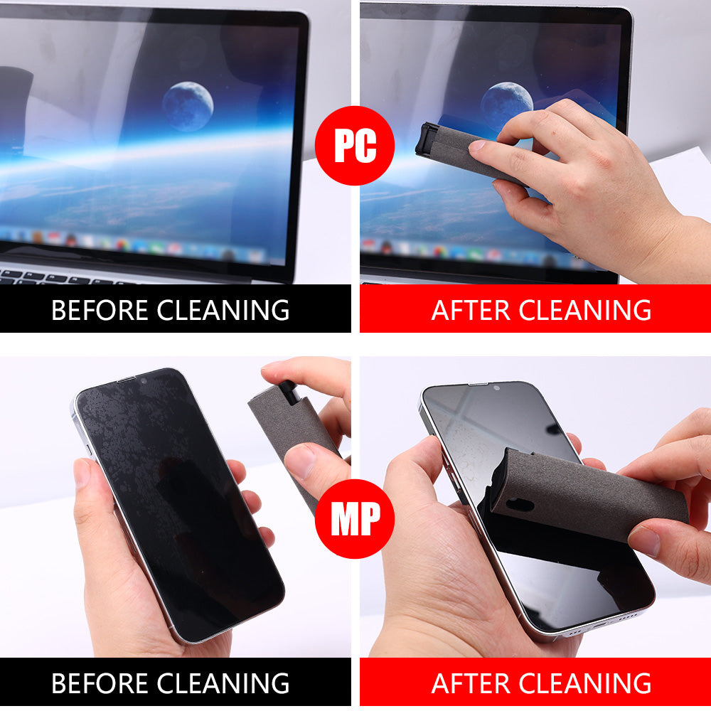 Kit de limpieza para pantallas AriasCreative con spray y paño de microfibra para móviles, tablets, ordenadores y televisores LED LCD OLED.