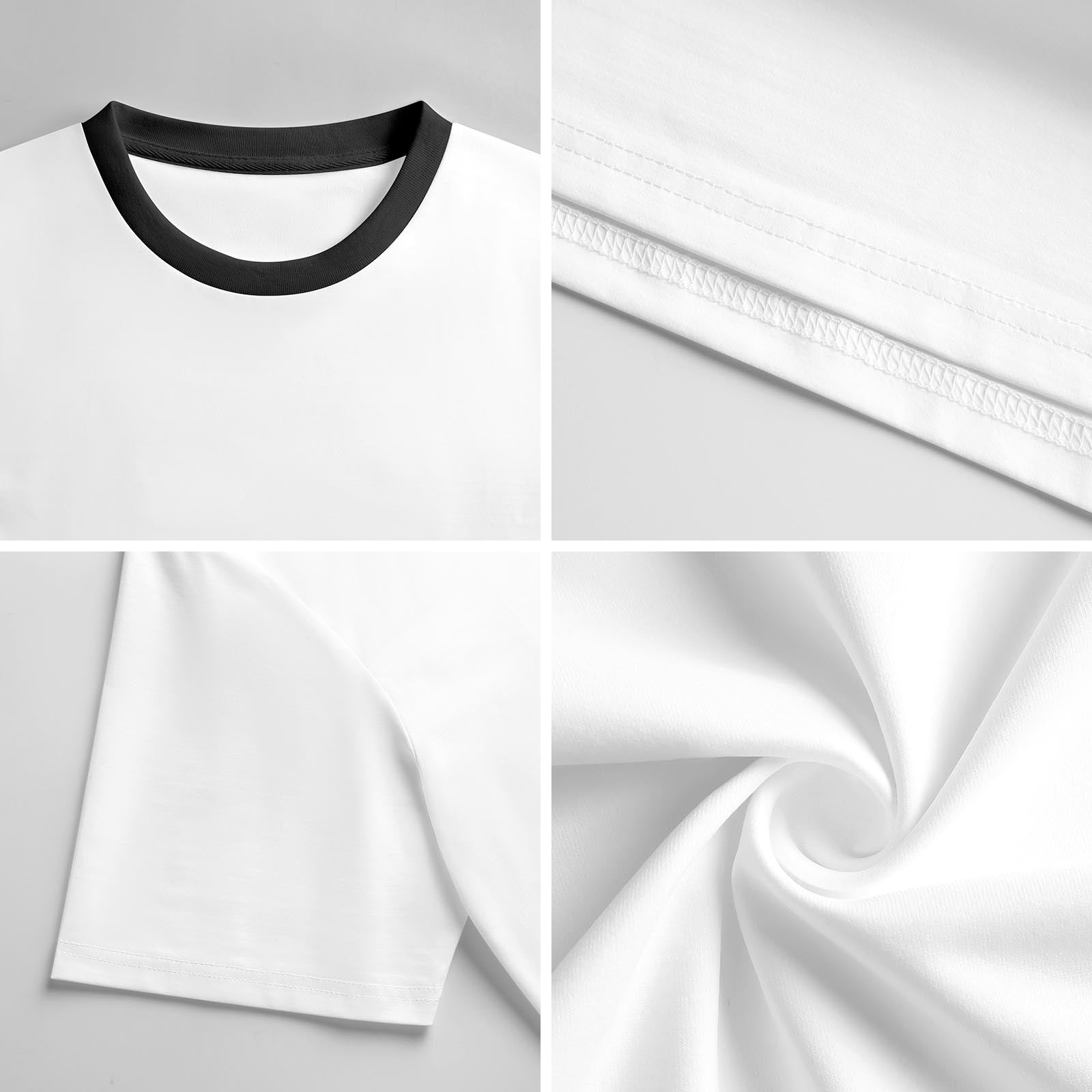 Camiseta de manga corta AriasCreative "No Limits" con mensaje motivador, en color blanco y diseño moderno.