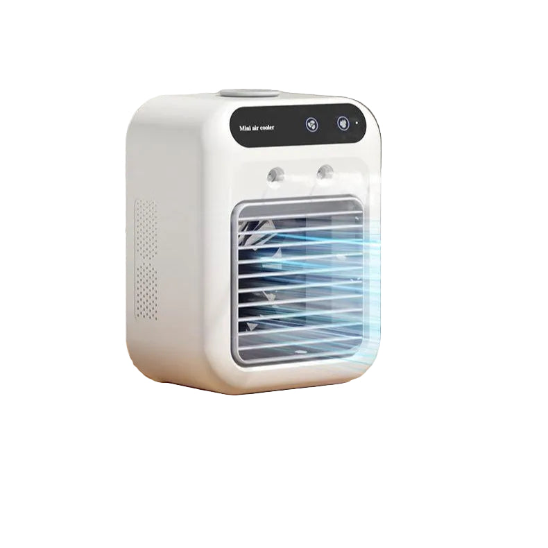 Enfriador de aire portátil USB AriasCreative, ventilador humidificador de mesa con pantalla táctil y depósito de agua para oficina y dormitorio.