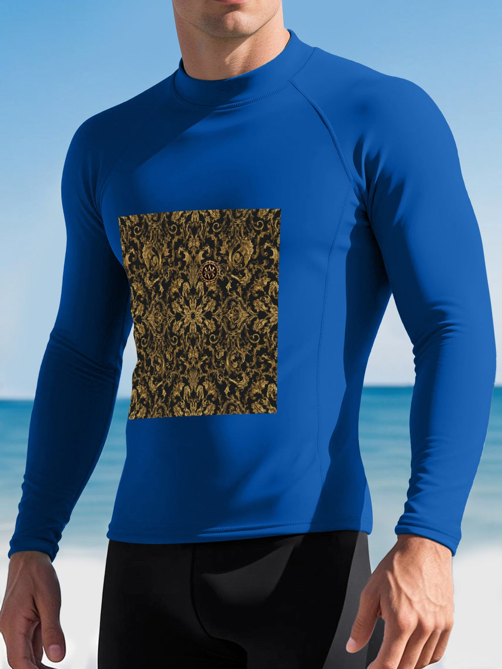 DTF 200gsm Men's Long-Sleeve Surfing Top(Front Printing) - ariascreative