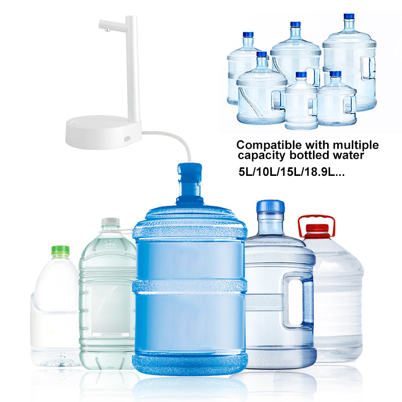 Dispensador eléctrico de agua AriasCreative con bomba recargable USB para botellas, portátil y automático para hogar, oficina y camping.