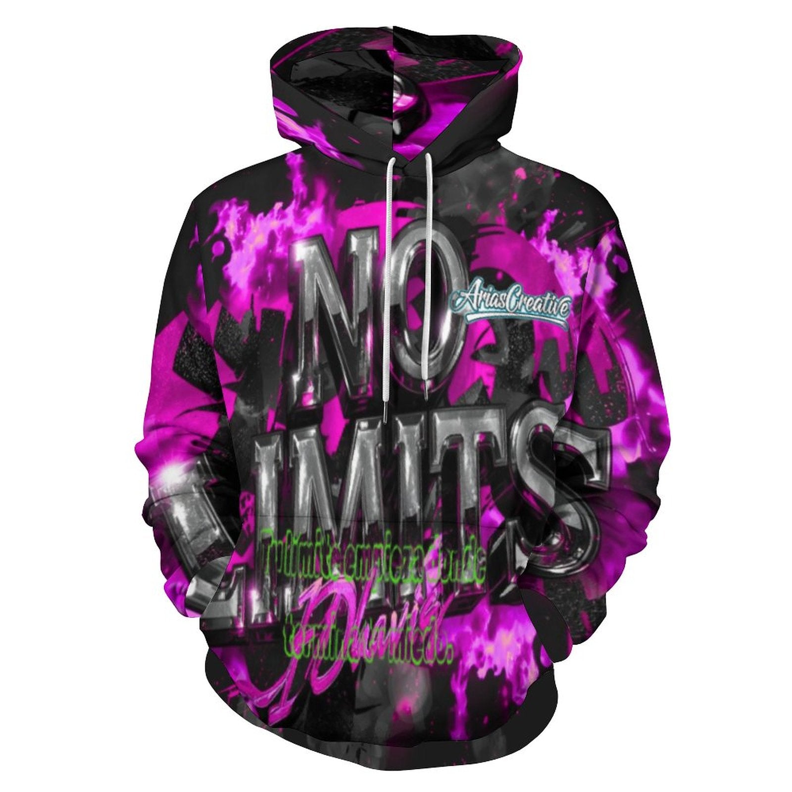 Sudadera No Limits “Tu límite empieza cuando acaba tu miedo” Rosa y Negro | AriasCreative