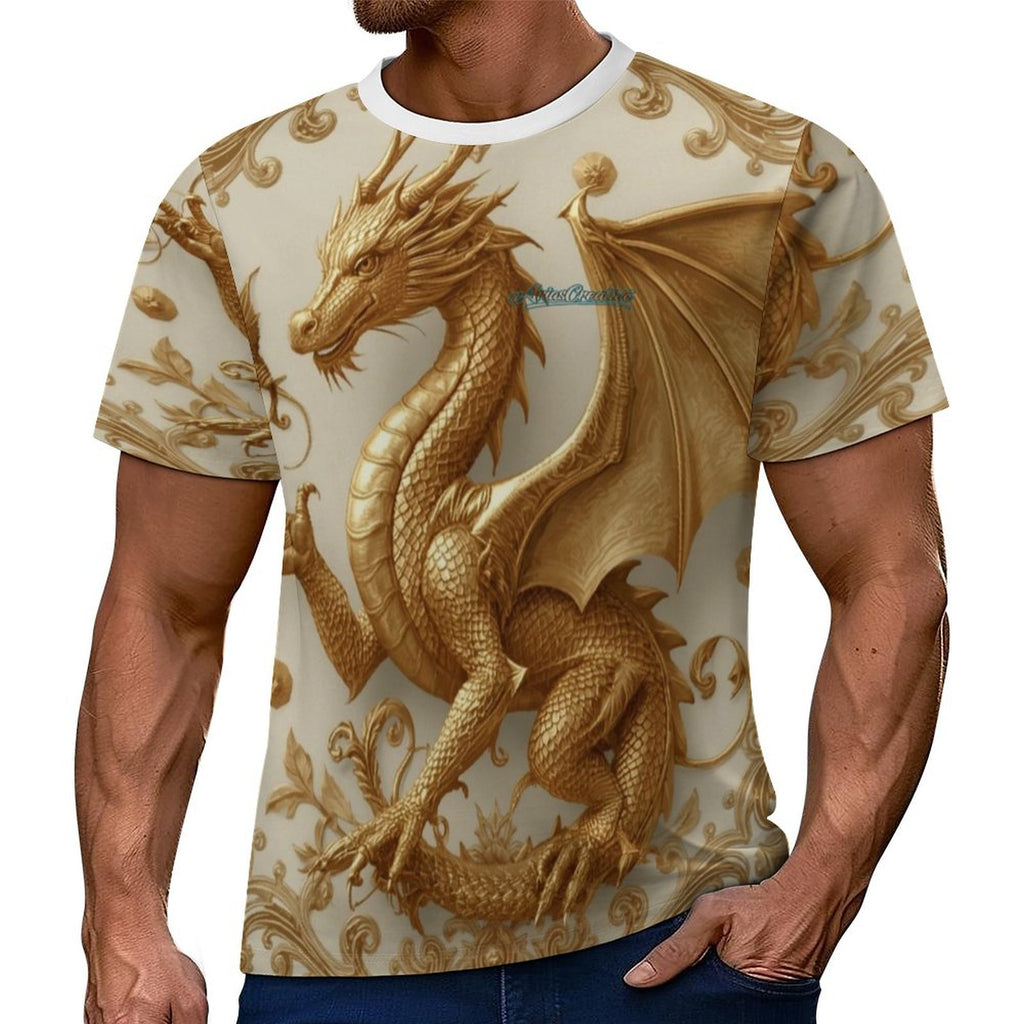 Camiseta Premium Golden Baroque Dragon – Arte Imperial en Tejido Sorona