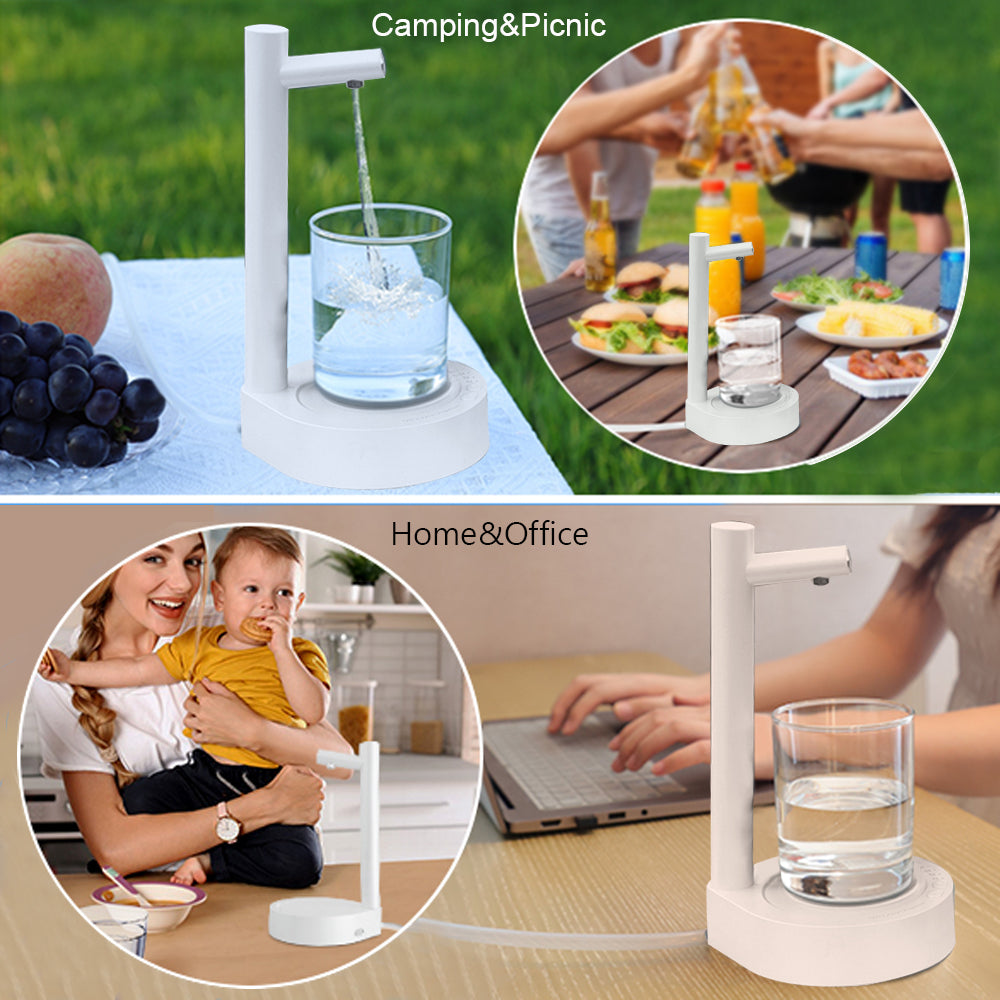 Dispensador eléctrico de agua AriasCreative para botellas, portátil, recargable USB, ideal para hogar, oficina y camping.