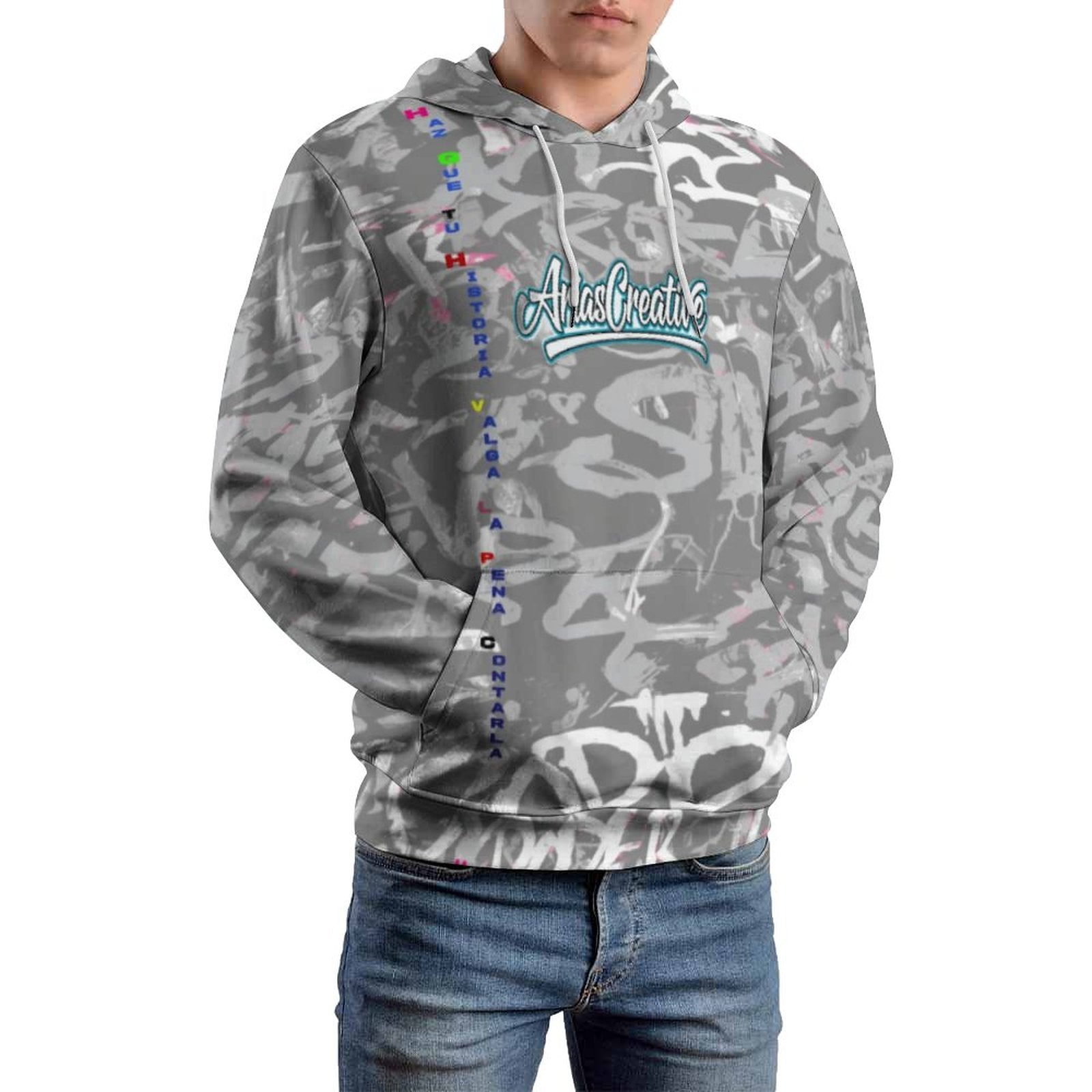 Sudadera con capucha Urban Luxury Edition de AriasCreative, estilo streetwear premium en color gris con detalles modernos.