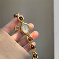Reloj elegante AriasCreative para mujer con pulsera de perlas y diseño de cadena, grosor de 9 mm.