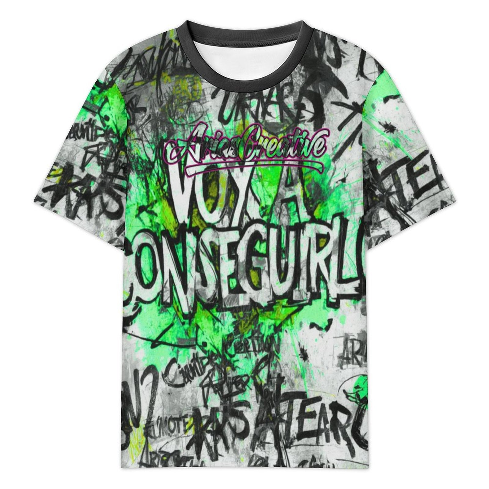 Camiseta casual de hombre en verde, manga corta, de la marca AriasCreative™ para streetwear premium.