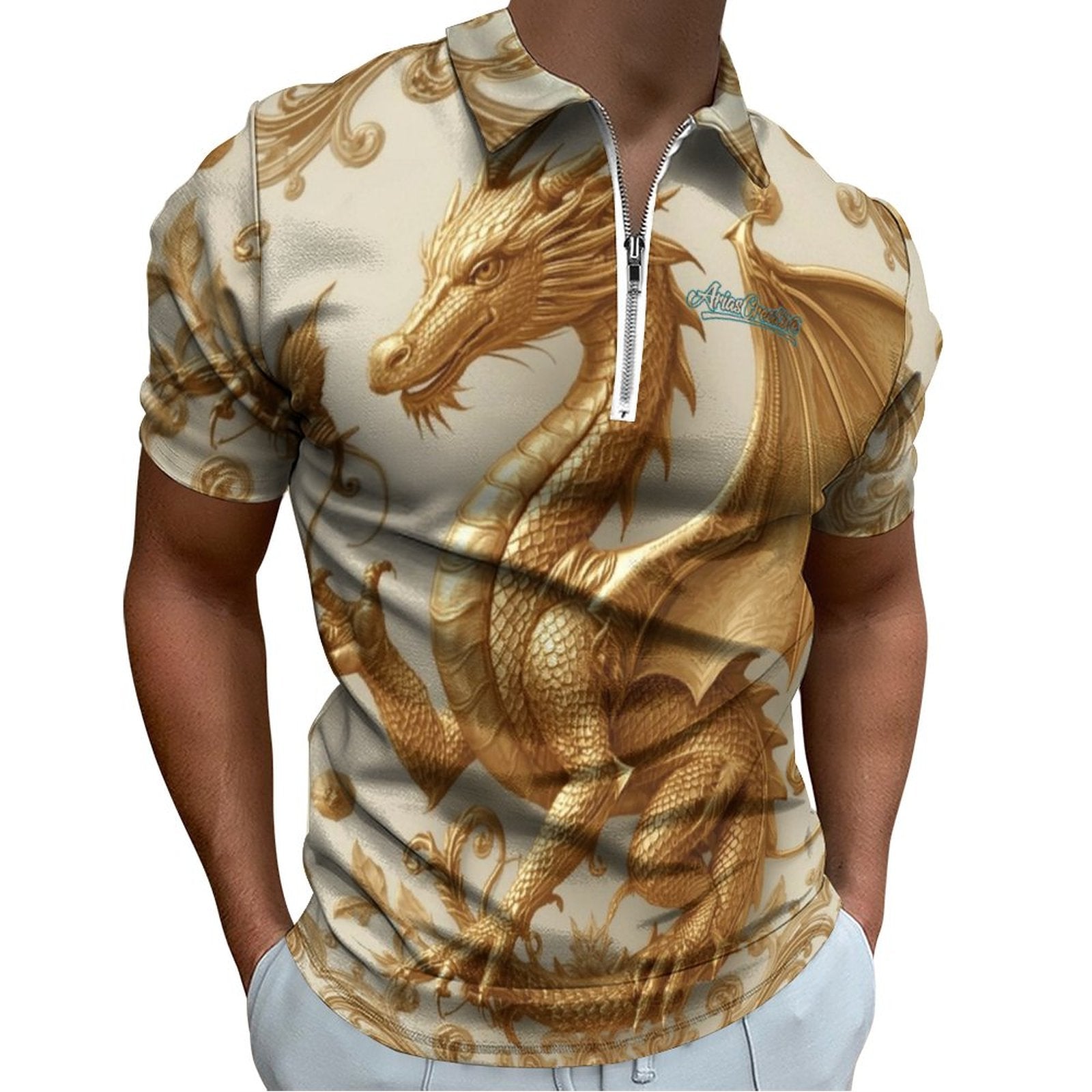 Polo Premium Golden Baroque Dragon – Edición Exclusiva AriasCreative