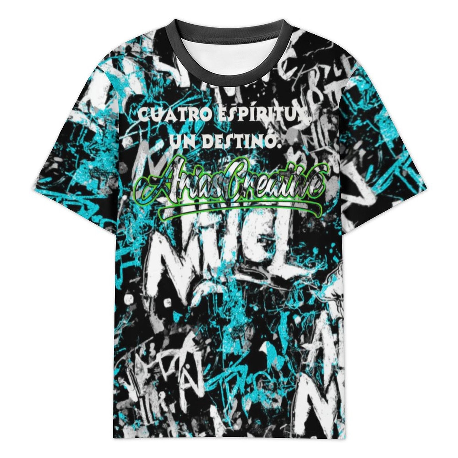 Camiseta Élite 4 Espíritus Azul y Negro | AriasCreative™