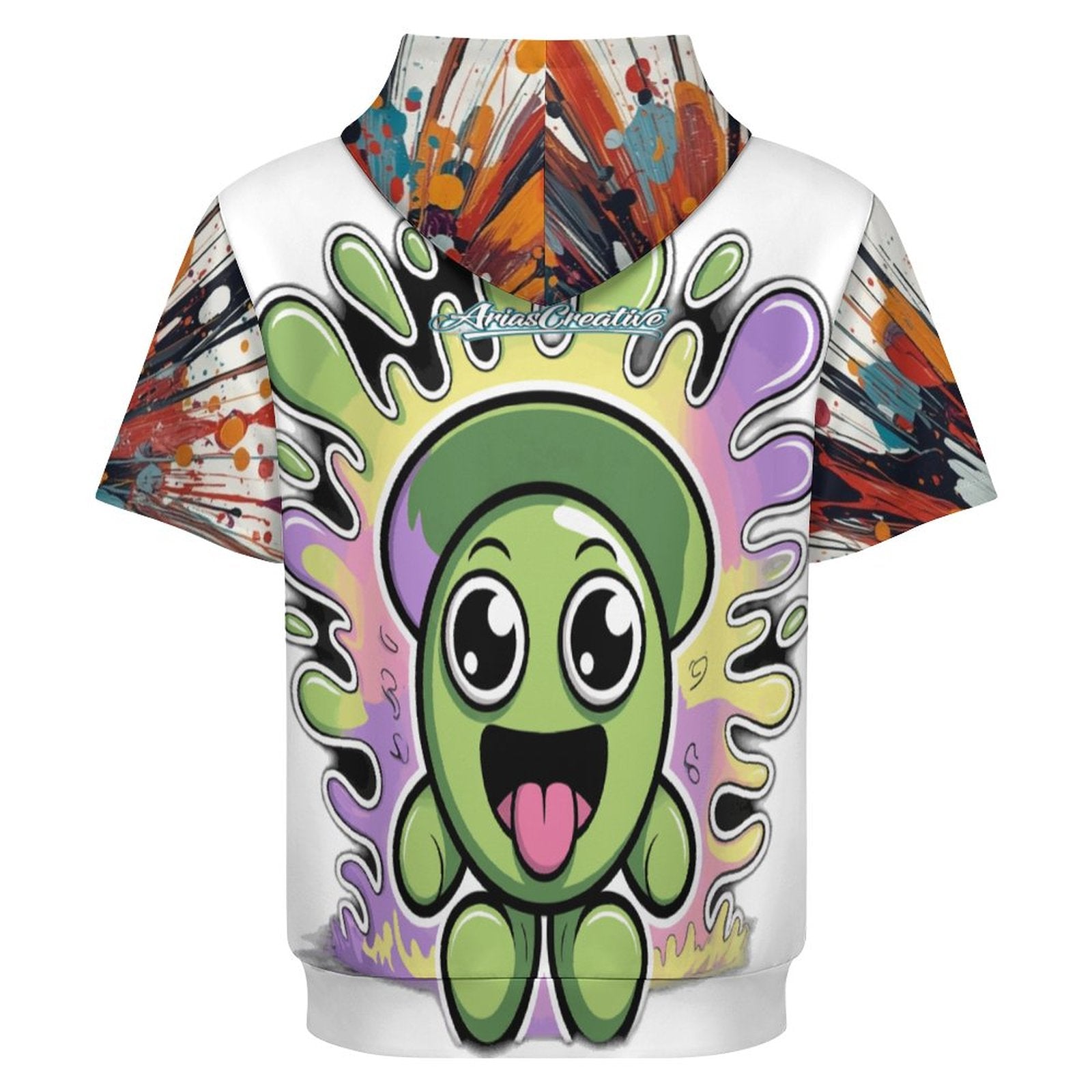 Sudadera manga corta 220gsm AriasCreative™ con diseño All-Over Print neon. - ariascreative