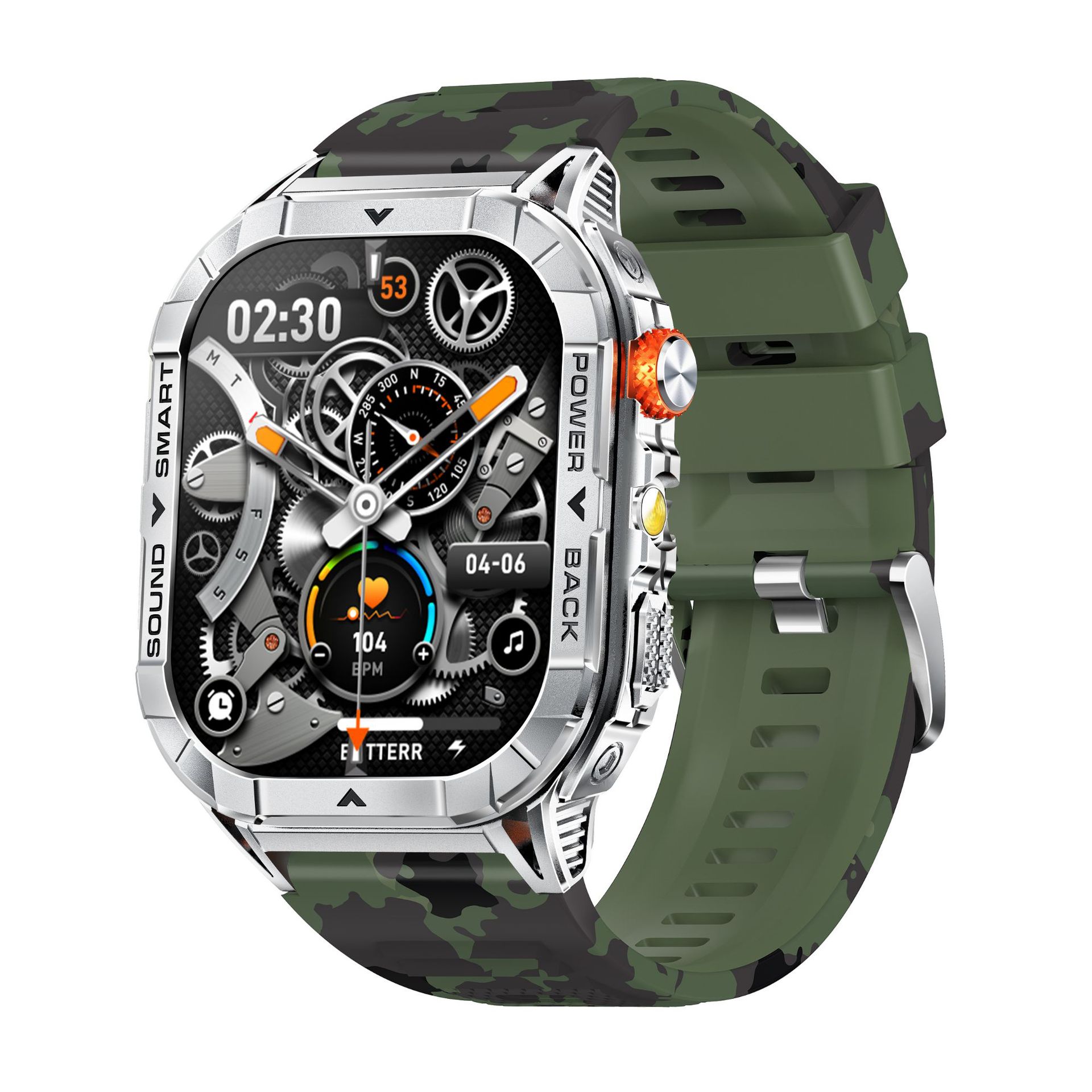 AriasCreative K70A Smartwatch with heart rate monitor, 2.13" AMOLED display, ideal for fitness and smart notifications.