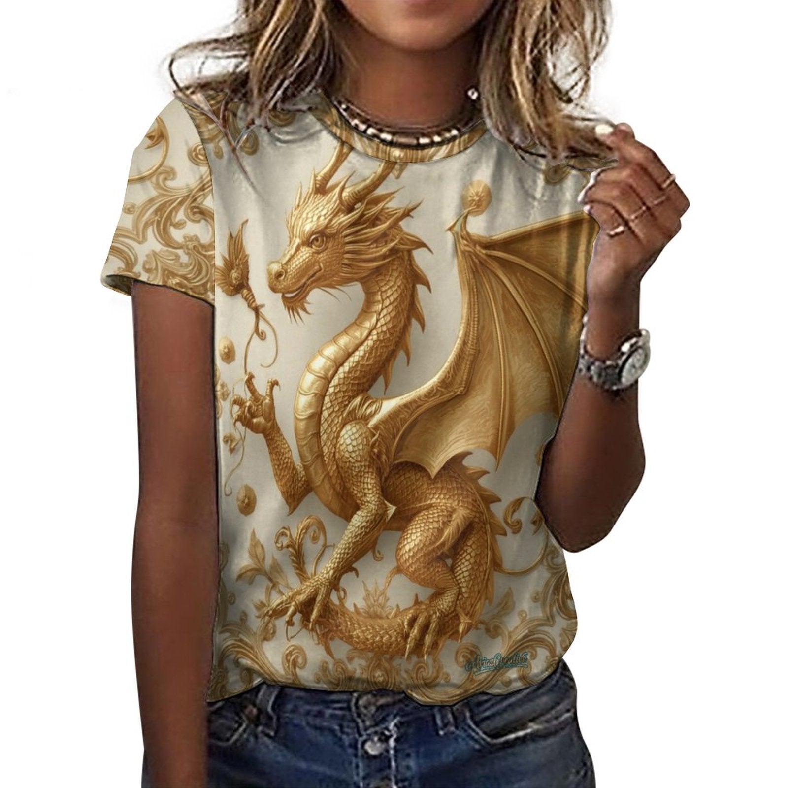 Camiseta Golden Baroque Dragon – Edición Especial AriasCreative