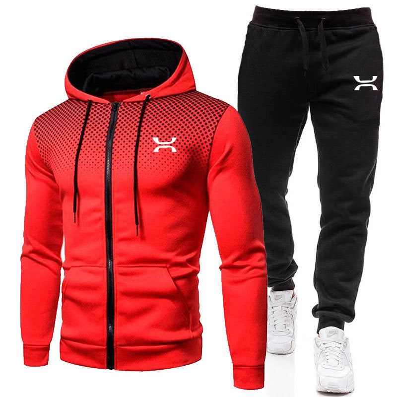 Conjunto deportivo para hombre de AriasCreative con sudadera con capucha y pantalón impresos para entrenamiento.