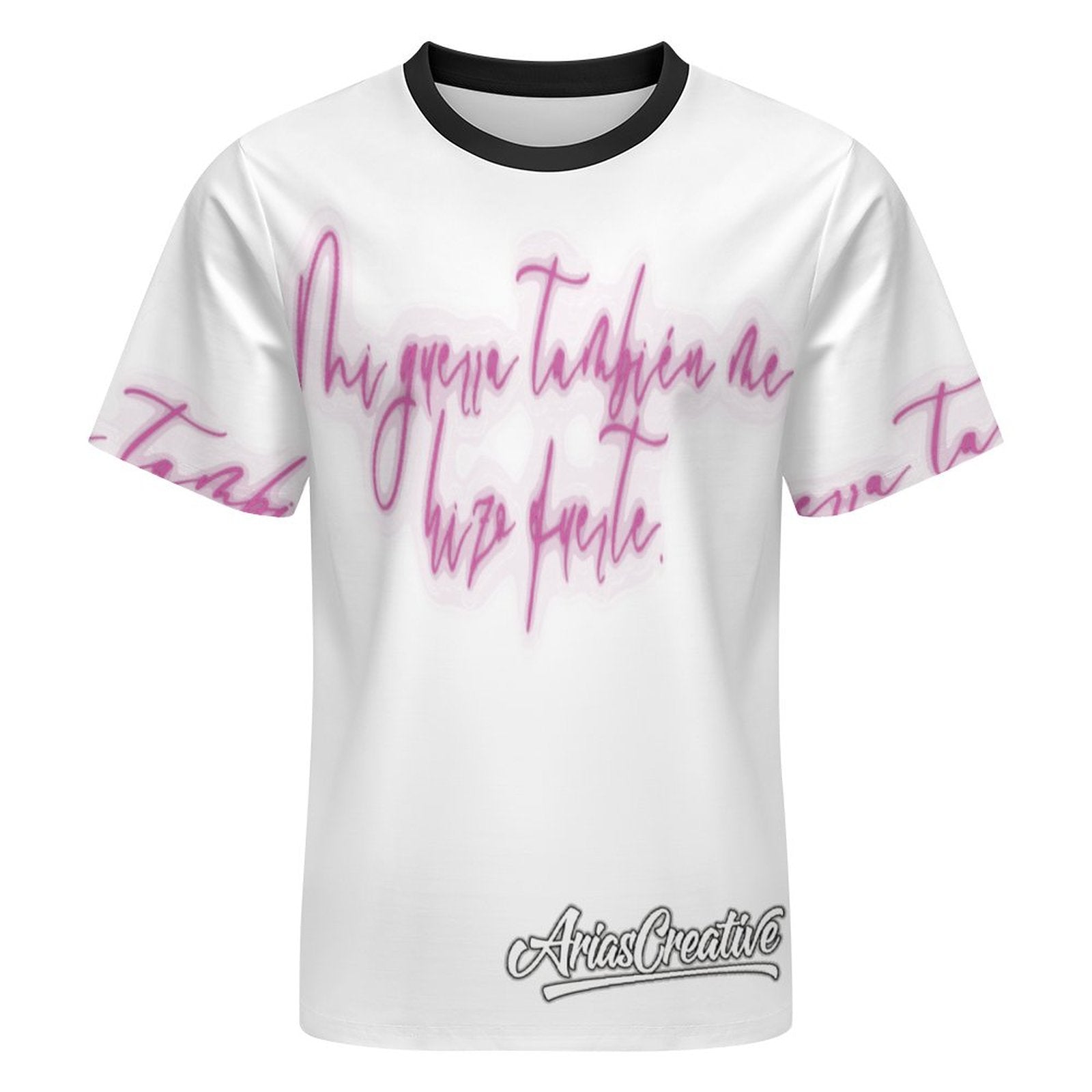 Camiseta AriasCreative Rosa – Streetwear Premium con Frase Motivadora