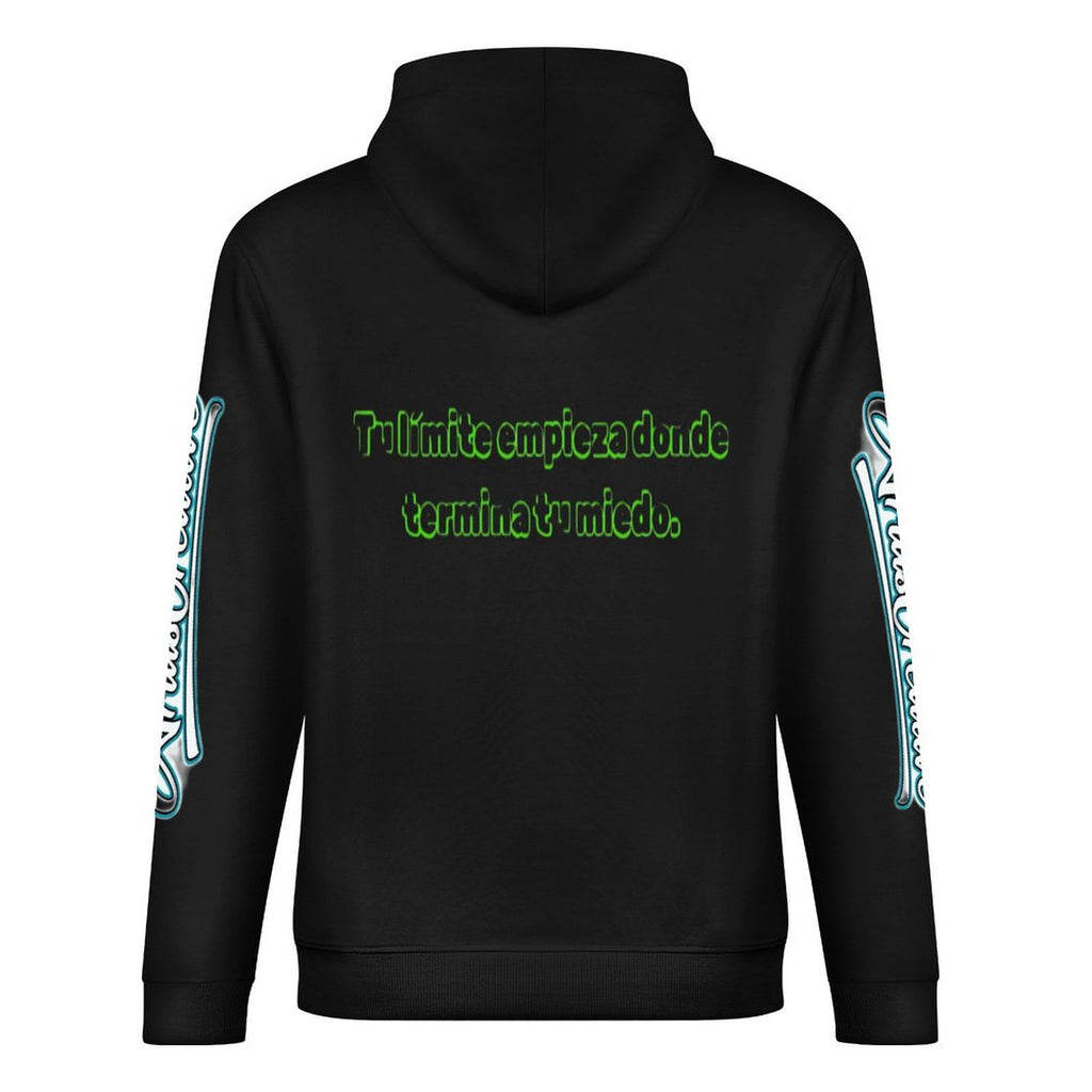 Sudadera hoodie de algodón para hombre de peaprint, con capucha, bolsillo y estampado en frontal, espalda y manga.