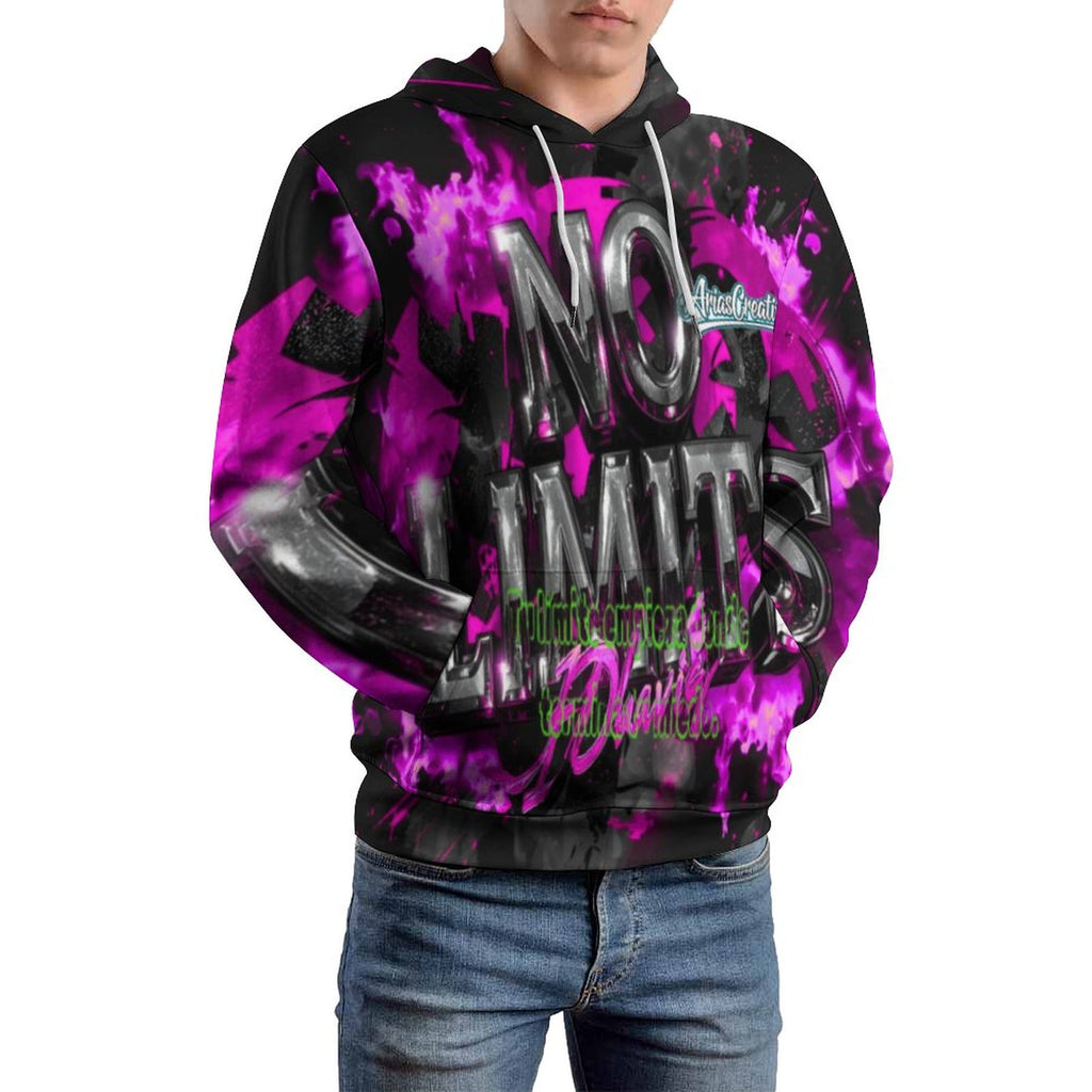 Sudadera con capucha AriasCreative “No Limits” en diseño graffiti rosa, negro y gris, de la marca peaprint.