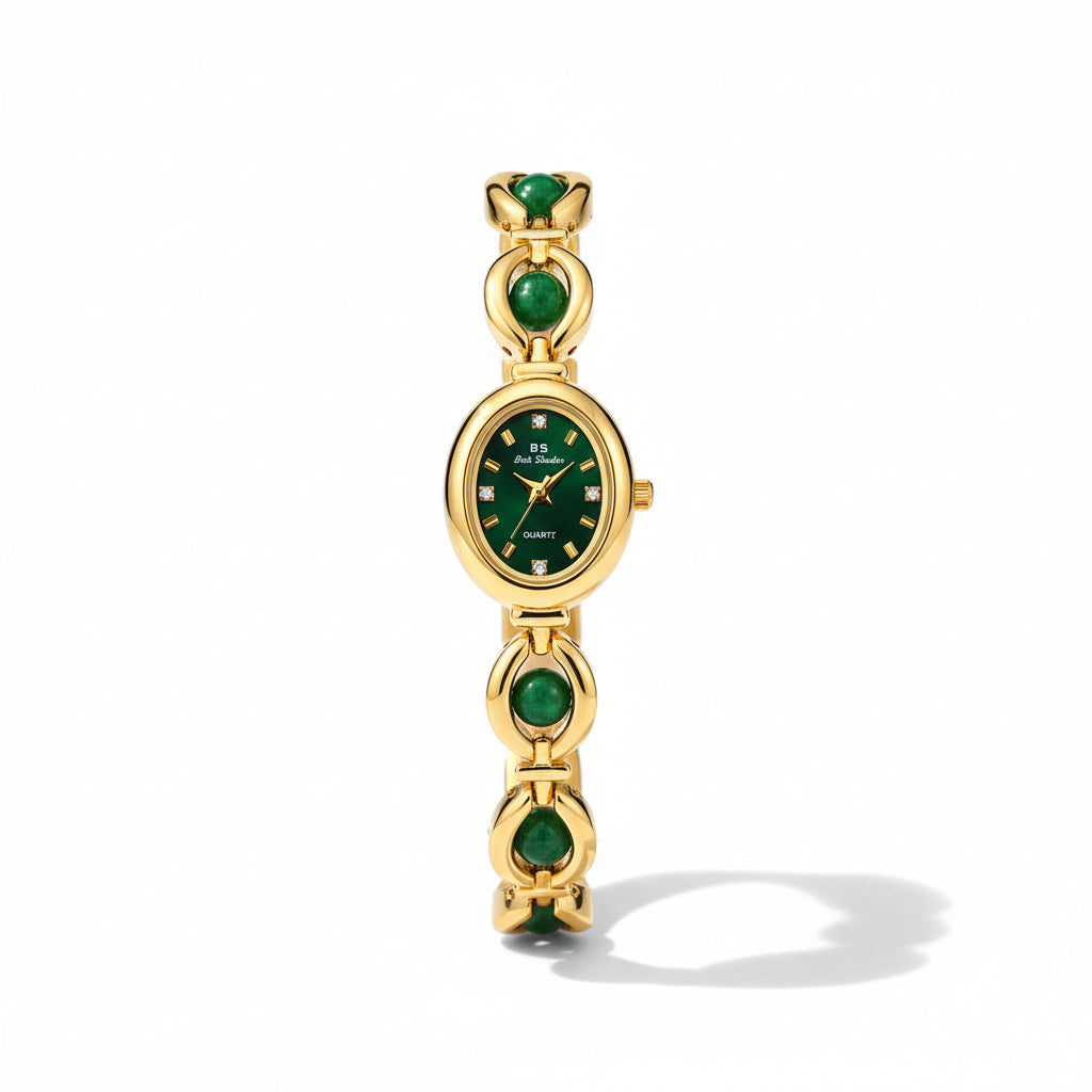 Reloj elegante para mujer AriasCreative con pulsera de perlas y diseño de cadena en un estilo sofisticado y ligero.