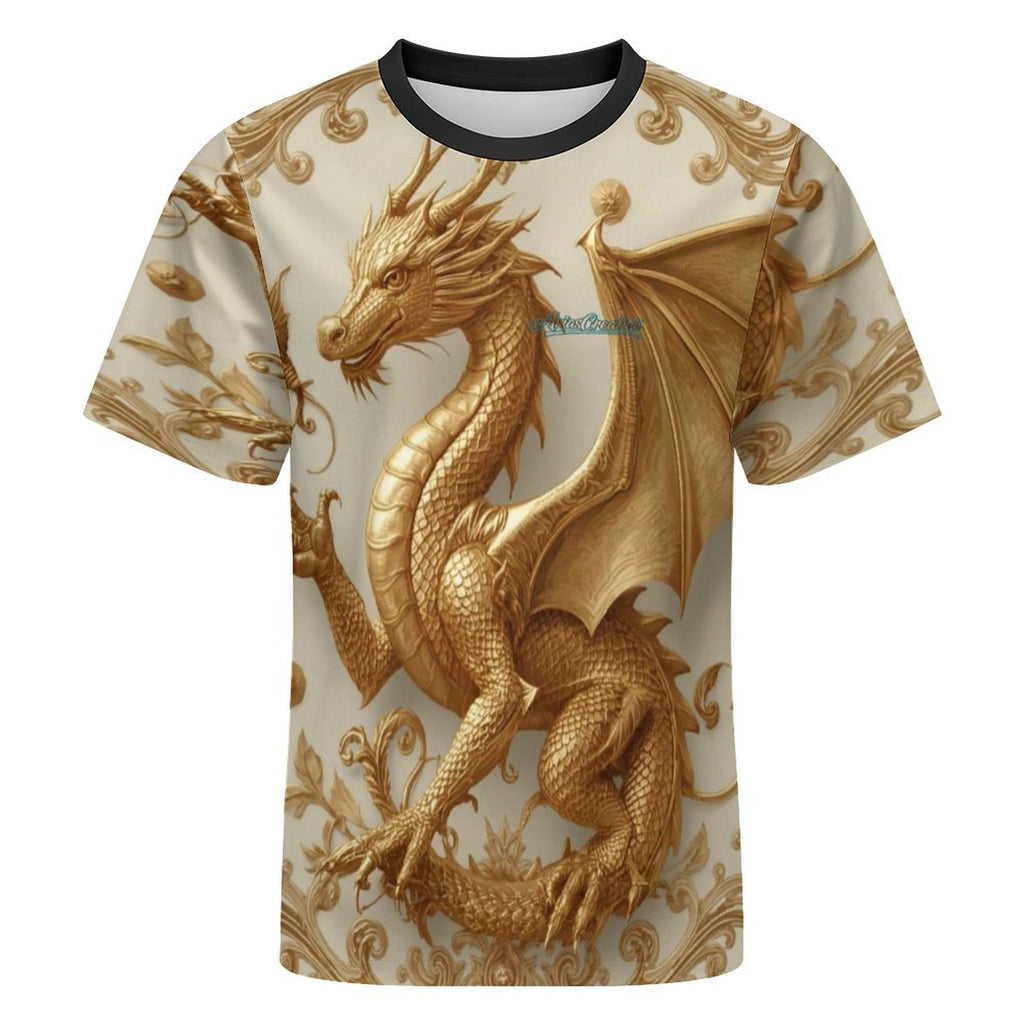 Camiseta Premium Golden Baroque Dragon – Arte Imperial en Tejido Sorona
