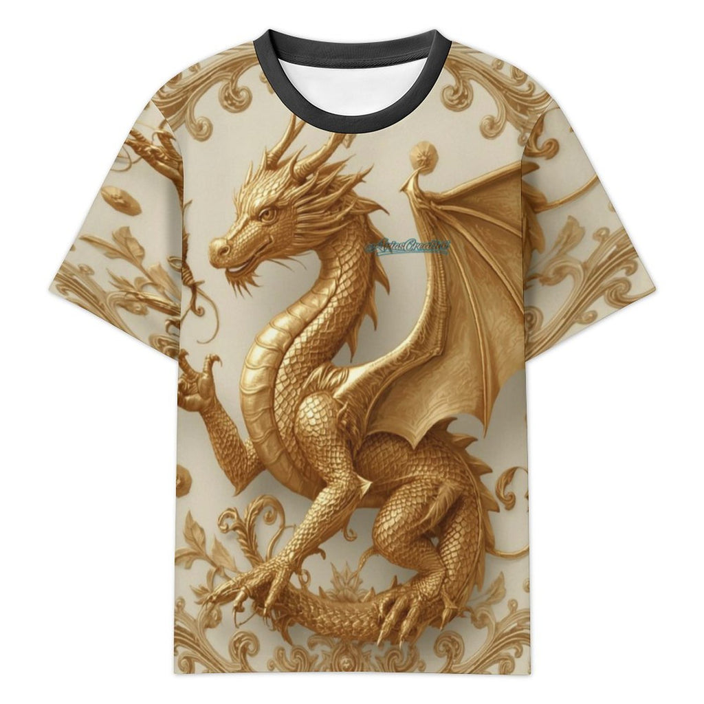 Camiseta Premium Golden Baroque Dragon – Arte Imperial en Tejido Sorona