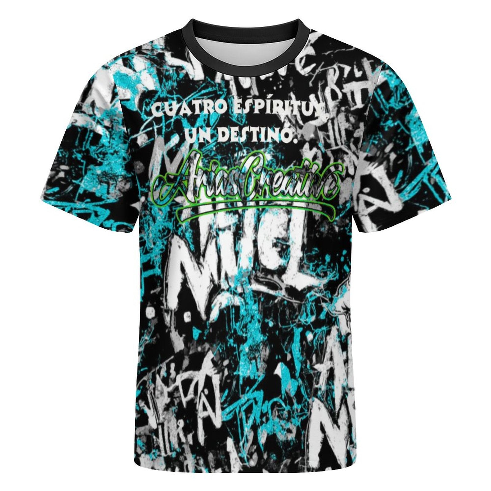 Camiseta Élite 4 Espíritus Azul y Negro | AriasCreative™