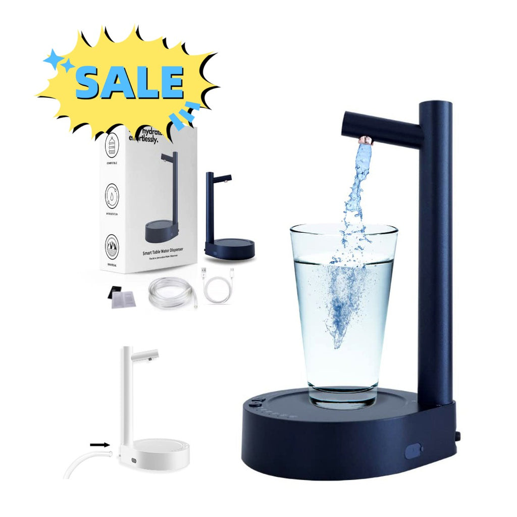 Dispensador eléctrico de agua AriasCreative con bomba recargable USB para botellas de agua, portátil y automático.