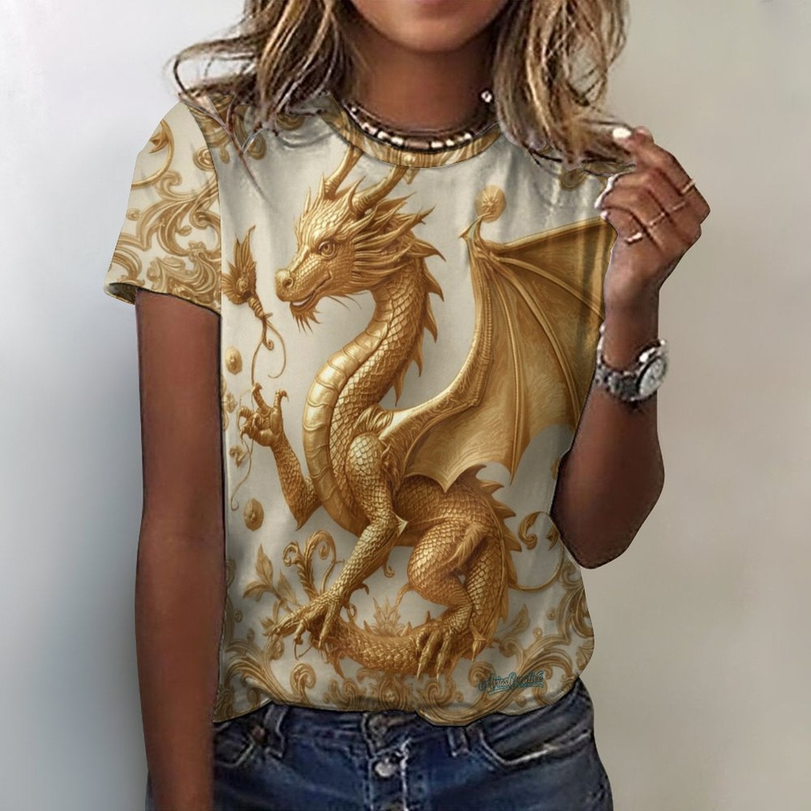 Camiseta Golden Baroque Dragon – Edición Especial AriasCreative