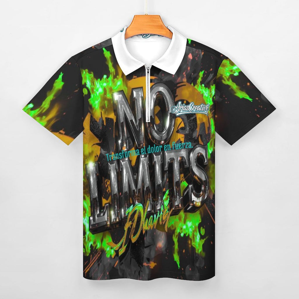 Green, black, and gray AriasCreative polo for men, featuring a stylish streetwear design and a relaxed fit.