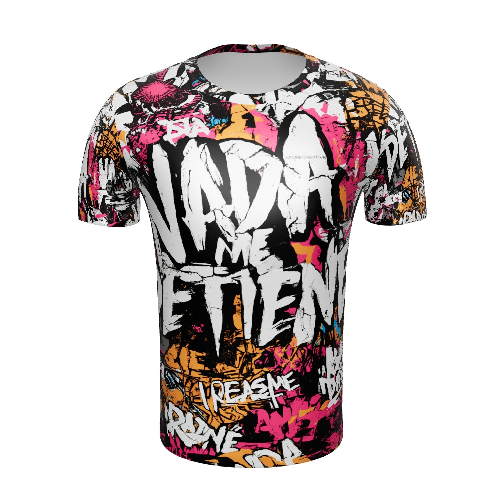 Camiseta All-Over Print “NARANJA FIRE – NADA ME DETIENE” | Graffiti Urbano AriasCreative